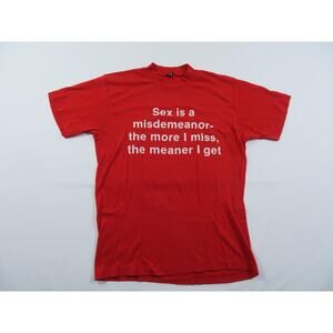 Funny Sex Is a Misdemeaner Red T-shirt Sz M 1980s